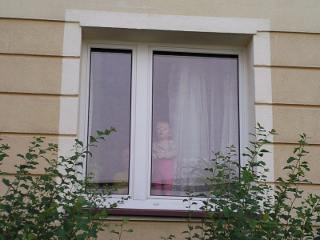 Monika Wilczak w oknie